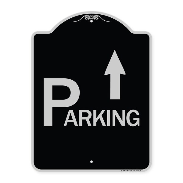 Parking with Arrow Pointing Up Heavy-Gauge Aluminum Architectural Sign, 24" x 18", BS-1824-24515
